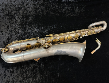 Vintage Silver & Gold Plated Buescher True Tone Bari Sax - Serial # 22401